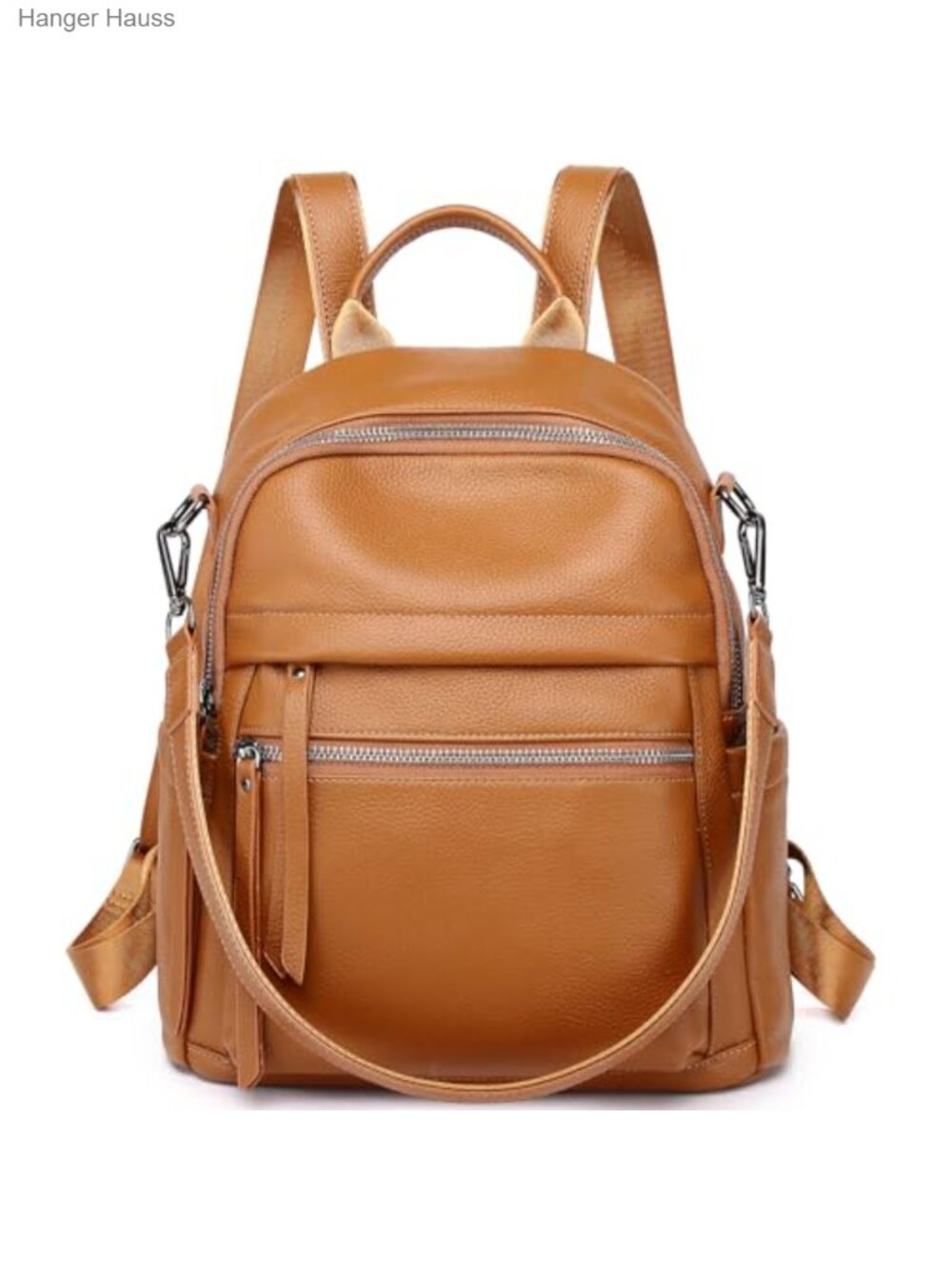 Genuine Leather Backpack Purse Women Convertible Daypack with Anti-Theft Pockets